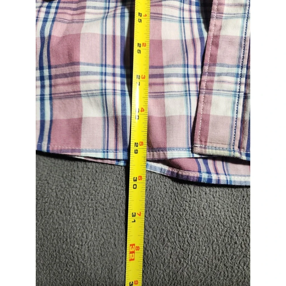 Sonoma Dress Shirt Mens Large White Red Plaid Button Down Collared Long Sleeve